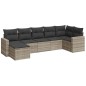 vidaXL 7-tlg. Garten-Sofagarnitur mit Kissen Hellgrau Poly Rattan vidaXL 7-tlg. Garten-Sofagarnitur mit Kissen Hellgrau Poly Rattan