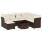 vidaXL 8-tlg. Garten-Sofagarnitur mit Kissen Braun Poly Rattan vidaXL 8-tlg. Garten-Sofagarnitur mit Kissen Braun Poly Rattan