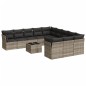 vidaXL 12-tlg. Garten-Sofagarnitur mit Kissen Hellgrau Poly Rattan vidaXL 12-tlg. Garten-Sofagarnitur mit Kissen Hellgrau Poly Rattan