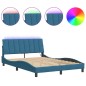 vidaXL Bettgestell mit LED-Leuchten Blau 120x200 cm Samt vidaXL Bettgestell mit LED-Leuchten Blau 120x200 cm Samt