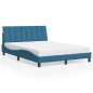 vidaXL Bettgestell mit LED-Leuchten Blau 120x200 cm Samt vidaXL Bettgestell mit LED-Leuchten Blau 120x200 cm Samt