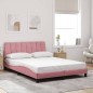 vidaXL Bettgestell mit LED-Leuchten Rosa 140x200 cm Samt vidaXL Bettgestell mit LED-Leuchten Rosa 140x200 cm Samt