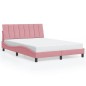 vidaXL Bettgestell mit LED-Leuchten Rosa 140x200 cm Samt vidaXL Bettgestell mit LED-Leuchten Rosa 140x200 cm Samt