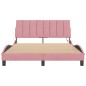 vidaXL Bettgestell mit LED-Leuchten Rosa 140x200 cm Samt vidaXL Bettgestell mit LED-Leuchten Rosa 140x200 cm Samt