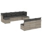 vidaXL 10-tlg. Garten-Sofagarnitur mit Kissen Hellgrau Poly Rattan vidaXL 10-tlg. Garten-Sofagarnitur mit Kissen Hellgrau Poly Rattan