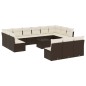 vidaXL 14-tlg. Garten-Sofagarnitur mit Kissen Braun Poly Rattan vidaXL 14-tlg. Garten-Sofagarnitur mit Kissen Braun Poly Rattan