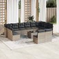 vidaXL 13-tlg. Garten-Sofagarnitur mit Kissen Hellgrau Poly Rattan vidaXL 13-tlg. Garten-Sofagarnitur mit Kissen Hellgrau Poly Rattan
