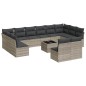 vidaXL 13-tlg. Garten-Sofagarnitur mit Kissen Hellgrau Poly Rattan vidaXL 13-tlg. Garten-Sofagarnitur mit Kissen Hellgrau Poly Rattan