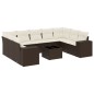 vidaXL 10-tlg. Garten-Sofagarnitur mit Kissen Braun Poly Rattan vidaXL 10-tlg. Garten-Sofagarnitur mit Kissen Braun Poly Rattan