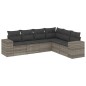vidaXL 6-tlg. Garten-Sofagarnitur mit Kissen Hellgrau Poly Rattan vidaXL 6-tlg. Garten-Sofagarnitur mit Kissen Hellgrau Poly Rattan