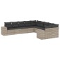 vidaXL 10-tlg. Garten-Sofagarnitur mit Kissen Hellgrau Poly Rattan vidaXL 10-tlg. Garten-Sofagarnitur mit Kissen Hellgrau Poly Rattan