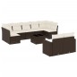 vidaXL 10-tlg. Garten-Sofagarnitur mit Kissen Braun Poly Rattan vidaXL 10-tlg. Garten-Sofagarnitur mit Kissen Braun Poly Rattan