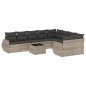 vidaXL 10-tlg. Garten-Sofagarnitur mit Kissen Hellgrau Poly Rattan vidaXL 10-tlg. Garten-Sofagarnitur mit Kissen Hellgrau Poly Rattan