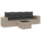 vidaXL 5-tlg. Garten-Sofagarnitur mit Kissen Hellgrau Poly Rattan vidaXL 5-tlg. Garten-Sofagarnitur mit Kissen Hellgrau Poly Rattan