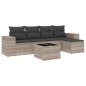 vidaXL 6-tlg. Garten-Sofagarnitur mit Kissen Hellgrau Poly Rattan vidaXL 6-tlg. Garten-Sofagarnitur mit Kissen Hellgrau Poly Rattan