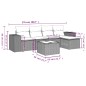 vidaXL 6-tlg. Garten-Sofagarnitur mit Kissen Hellgrau Poly Rattan vidaXL 6-tlg. Garten-Sofagarnitur mit Kissen Hellgrau Poly Rattan
