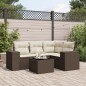 vidaXL 5-tlg. Garten-Sofagarnitur mit Kissen Braun Poly Rattan vidaXL 5-tlg. Garten-Sofagarnitur mit Kissen Braun Poly Rattan