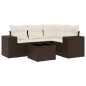 vidaXL 5-tlg. Garten-Sofagarnitur mit Kissen Braun Poly Rattan vidaXL 5-tlg. Garten-Sofagarnitur mit Kissen Braun Poly Rattan