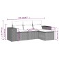 vidaXL 4-tlg. Garten-Sofagarnitur mit Kissen Hellgrau Poly Rattan vidaXL 4-tlg. Garten-Sofagarnitur mit Kissen Hellgrau Poly Rattan