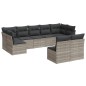 vidaXL 9-tlg. Garten-Sofagarnitur mit Kissen Hellgrau Poly Rattan vidaXL 9-tlg. Garten-Sofagarnitur mit Kissen Hellgrau Poly Rattan