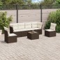 vidaXL 7-tlg. Garten-Sofagarnitur mit Kissen Braun Poly Rattan vidaXL 7-tlg. Garten-Sofagarnitur mit Kissen Braun Poly Rattan