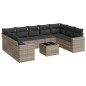 vidaXL 10-tlg. Garten-Sofagarnitur mit Kissen Hellgrau Poly Rattan vidaXL 10-tlg. Garten-Sofagarnitur mit Kissen Hellgrau Poly Rattan