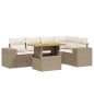vidaXL 6-tlg. Garten-Sofagarnitur mit Kissen Beige Poly Rattan vidaXL 6-tlg. Garten-Sofagarnitur mit Kissen Beige Poly Rattan