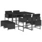 vidaXL 9-tlg. Garten-Essgruppe mit Kissen Schwarz Poly Rattan vidaXL 9-tlg. Garten-Essgruppe mit Kissen Schwarz Poly Rattan