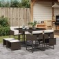 vidaXL 9-tlg. Garten-Essgruppe mit Kissen Braun Poly Rattan vidaXL 9-tlg. Garten-Essgruppe mit Kissen Braun Poly Rattan