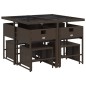 vidaXL 9-tlg. Garten-Essgruppe mit Kissen Braun Poly Rattan vidaXL 9-tlg. Garten-Essgruppe mit Kissen Braun Poly Rattan