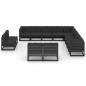 13-tlg. Garten-Lounge-Set mit Kissen Schwarz Massivholz Kiefer 13-tlg. Garten-Lounge-Set mit Kissen Schwarz Massivholz Kiefer