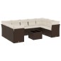 vidaXL 10-tlg. Garten-Sofagarnitur mit Kissen Braun Poly Rattan vidaXL 10-tlg. Garten-Sofagarnitur mit Kissen Braun Poly Rattan