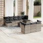 vidaXL 11-tlg. Garten-Sofagarnitur mit Kissen Hellgrau Poly Rattan vidaXL 11-tlg. Garten-Sofagarnitur mit Kissen Hellgrau Poly Rattan