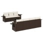 vidaXL 8-tlg. Garten-Sofagarnitur mit Kissen Braun Poly Rattan vidaXL 8-tlg. Garten-Sofagarnitur mit Kissen Braun Poly Rattan