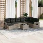 vidaXL 9-tlg. Garten-Sofagarnitur mit Kissen Hellgrau Poly Rattan vidaXL 9-tlg. Garten-Sofagarnitur mit Kissen Hellgrau Poly Rattan