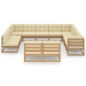 12-tlg. Garten-Lounge-Set Kissen Honigbraun Kiefer Massivholz 12-tlg. Garten-Lounge-Set Kissen Honigbraun Kiefer Massivholz