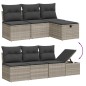 vidaXL 7-tlg. Garten-Sofagarnitur mit Kissen Hellgrau Poly Rattan vidaXL 7-tlg. Garten-Sofagarnitur mit Kissen Hellgrau Poly Rattan