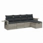 vidaXL 5-tlg. Garten-Sofagarnitur mit Kissen Hellgrau Poly Rattan vidaXL 5-tlg. Garten-Sofagarnitur mit Kissen Hellgrau Poly Rattan