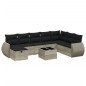 vidaXL 9-tlg. Garten-Sofagarnitur mit Kissen Hellgrau Poly Rattan vidaXL 9-tlg. Garten-Sofagarnitur mit Kissen Hellgrau Poly Rattan