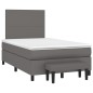 vidaXL Boxspringbett mit Matratze Grau 120x190 cm Kunstleder vidaXL Boxspringbett mit Matratze Grau 120x190 cm Kunstleder