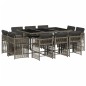 vidaXL 11-tlg. Garten-Essgruppe mit Kissen Grau Poly Rattan vidaXL 11-tlg. Garten-Essgruppe mit Kissen Grau Poly Rattan