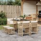 vidaXL 9-tlg. Garten-Essgruppe mit Kissen Beige Poly Rattan vidaXL 9-tlg. Garten-Essgruppe mit Kissen Beige Poly Rattan