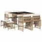 vidaXL 9-tlg. Garten-Essgruppe mit Kissen Beige Poly Rattan vidaXL 9-tlg. Garten-Essgruppe mit Kissen Beige Poly Rattan