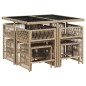 vidaXL 9-tlg. Garten-Essgruppe mit Kissen Beige Poly Rattan vidaXL 9-tlg. Garten-Essgruppe mit Kissen Beige Poly Rattan