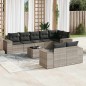 vidaXL 9-tlg. Garten-Sofagarnitur mit Kissen Hellgrau Poly Rattan vidaXL 9-tlg. Garten-Sofagarnitur mit Kissen Hellgrau Poly Rattan