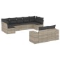 vidaXL 9-tlg. Garten-Sofagarnitur mit Kissen Hellgrau Poly Rattan vidaXL 9-tlg. Garten-Sofagarnitur mit Kissen Hellgrau Poly Rattan