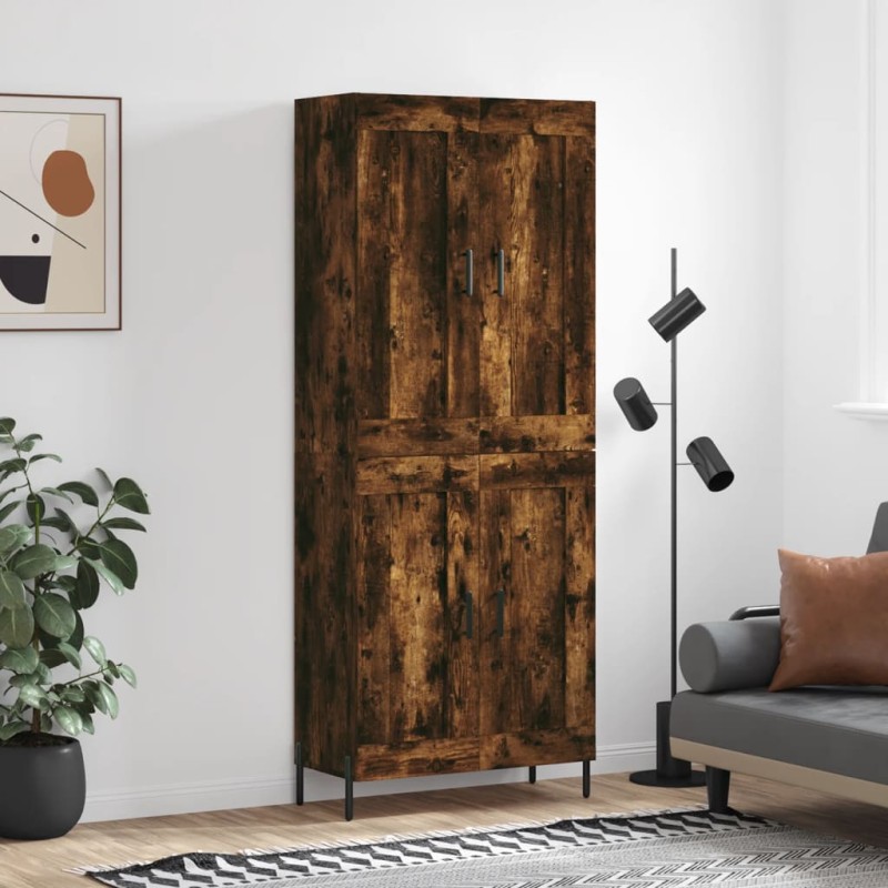 Highboard Räuchereiche 69,5x34x180 cm Holzwerkstoff Highboard Räuchereiche 69,5x34x180 cm Holzwerkstoff