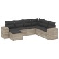 vidaXL 7-tlg. Garten-Sofagarnitur mit Kissen Hellgrau Poly Rattan vidaXL 7-tlg. Garten-Sofagarnitur mit Kissen Hellgrau Poly Rattan