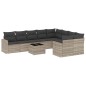 vidaXL 10-tlg. Garten-Sofagarnitur mit Kissen Hellgrau Poly Rattan vidaXL 10-tlg. Garten-Sofagarnitur mit Kissen Hellgrau Poly Rattan