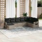 vidaXL 8-tlg. Garten-Sofagarnitur mit Kissen Hellgrau Poly Rattan vidaXL 8-tlg. Garten-Sofagarnitur mit Kissen Hellgrau Poly Rattan